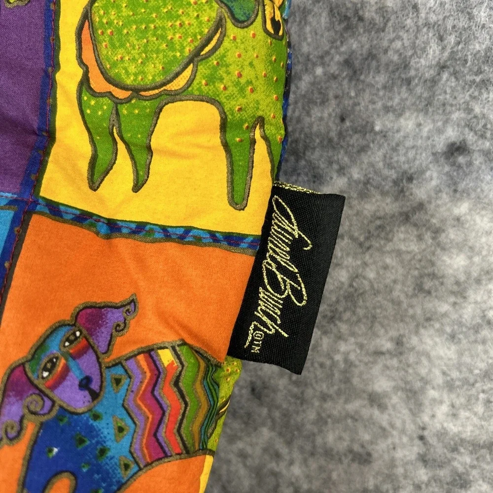 LAUREL BURCH Medium Canvas Dog Bag Purse Shoulder Tote W/ Zip Top AOP Dogs‎